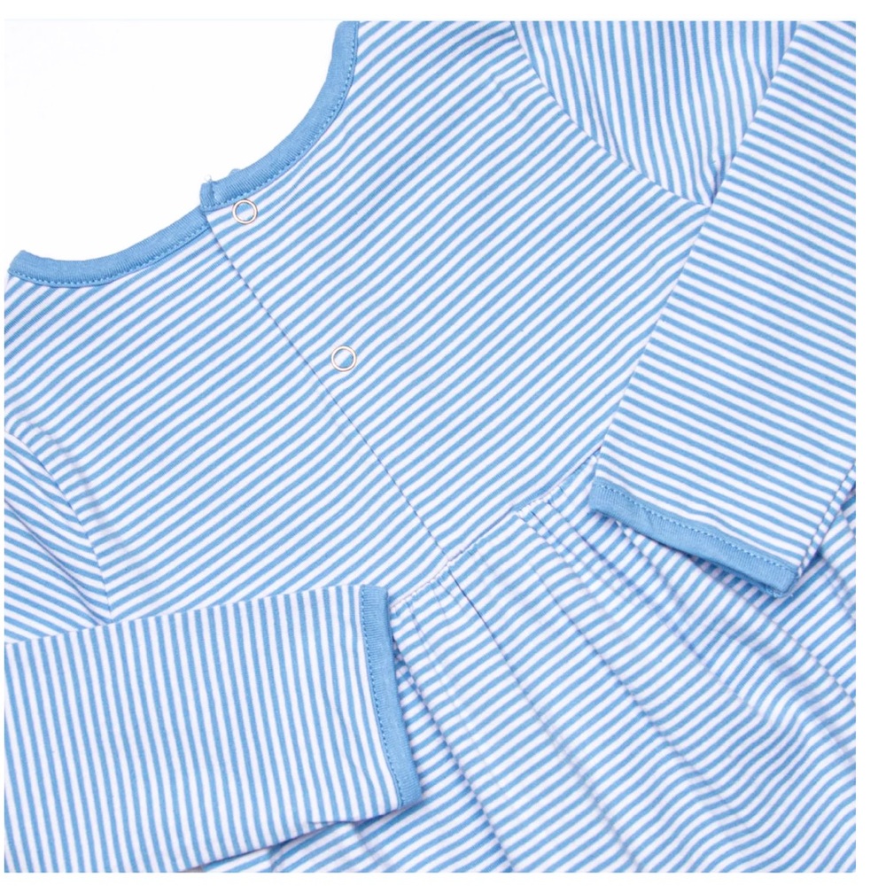 Stitchy Fish 6M Blue Striped Airplane Baby Romper - Picture 9 of 9